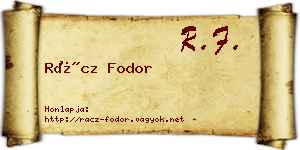Rácz Fodor névjegykártya