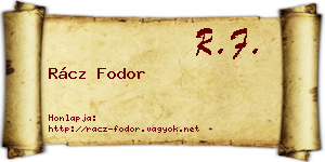 Rácz Fodor névjegykártya