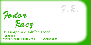 fodor racz business card